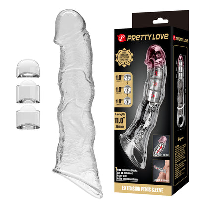 Funda extensora para el pene - 28 cm - Transparente