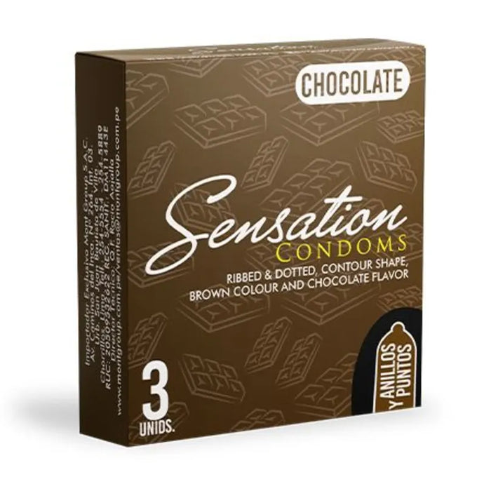 Preservativos Texturizados Sensation Chocolate – Caja de 3 unidades