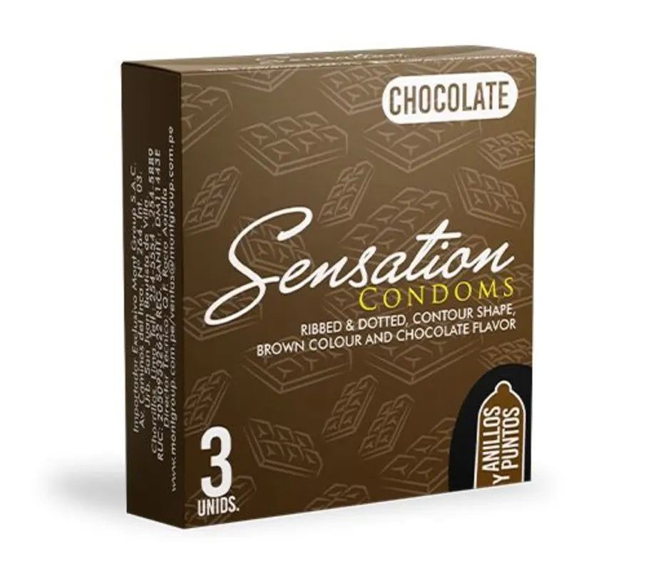 Preservativos Texturizados Sensation Chocolate – Caja de 3 unidades