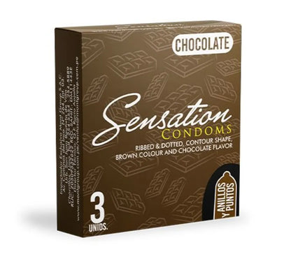 Preservativos Texturizados Sensation Chocolate – Caja de 3 unidades