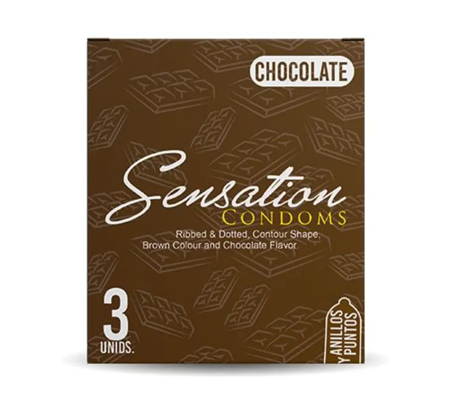 Preservativos Texturizados Sensation Chocolate – Caja de 3 unidades